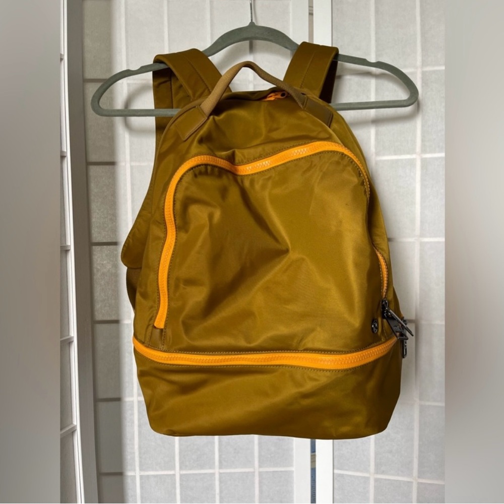 Lululemon Athletica Tan Backpack with Orange Accents